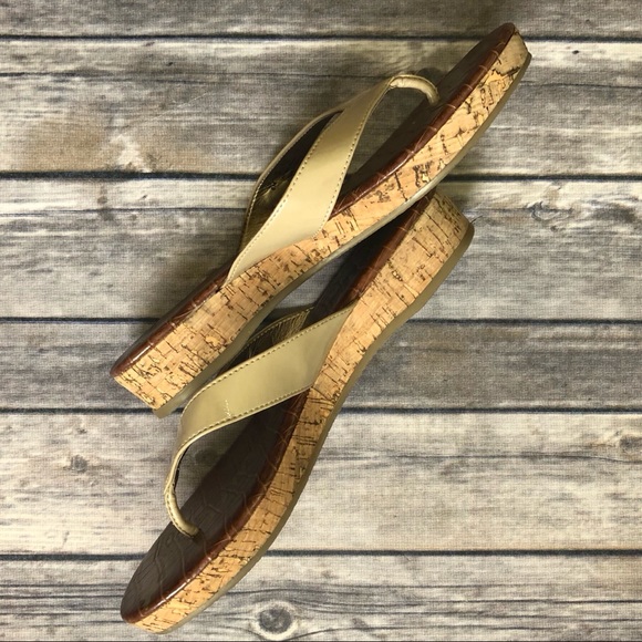 Sam Edelman • Tanya Cork Wedge Vegan Leather Sandals in Nude Size 8 - Picture 5 of 7